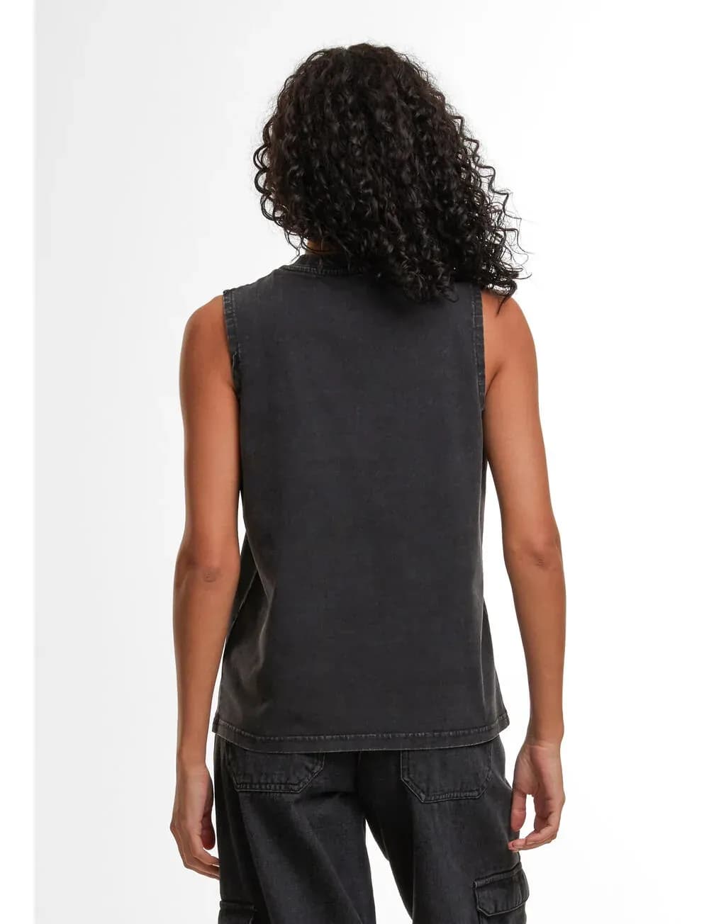 Build Your Brand Ladies Vintage Washed Sleeveless Tee - BY429