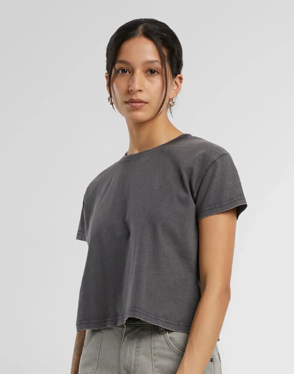 Build Your Brand Ladies Vintage Cropped Tee - BY305