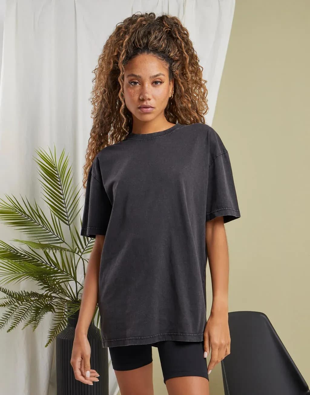 Build Your Brand Ladies Oversized Acid Wash - BY270