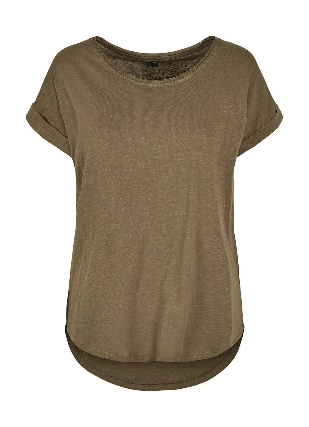 Build Your Brand Ladies Long Slub Tee - BY036