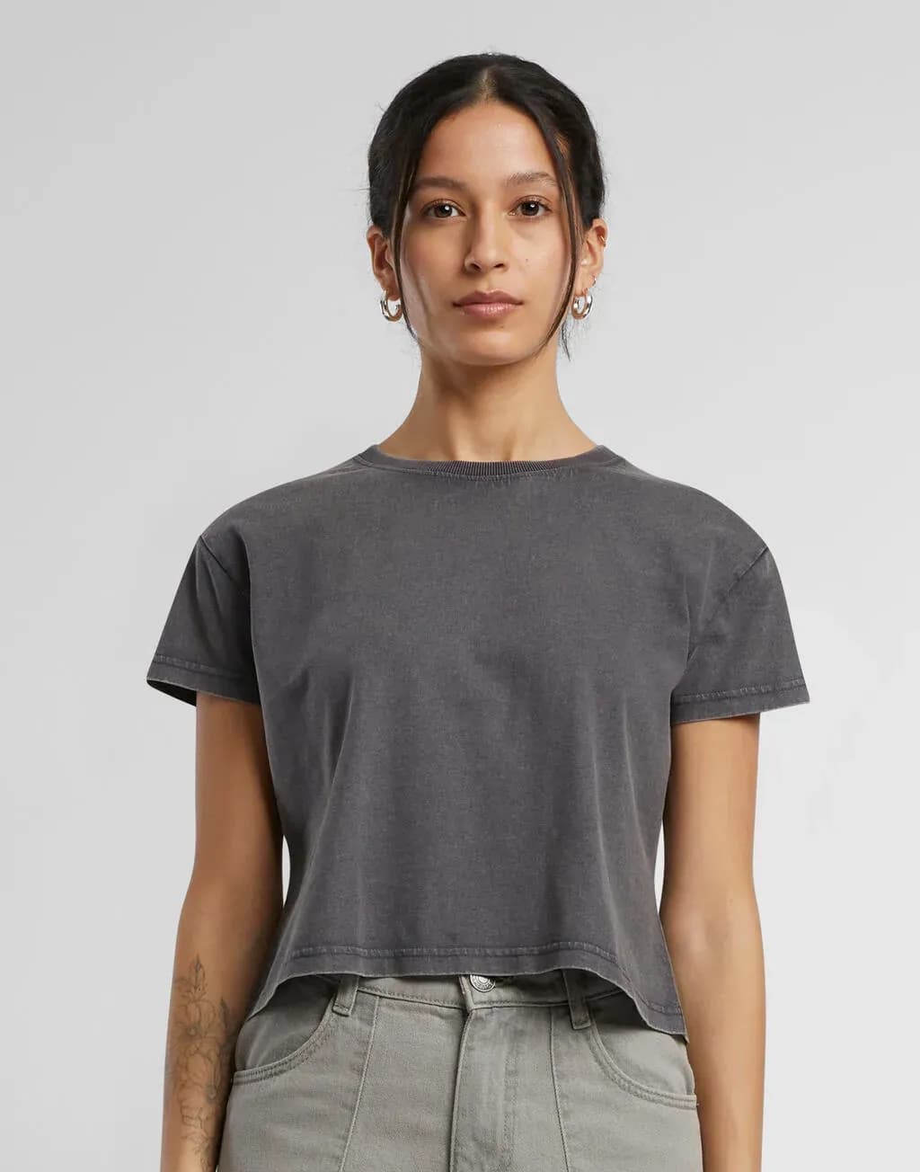 Build Your Brand Ladies Vintage Cropped Tee - BY305