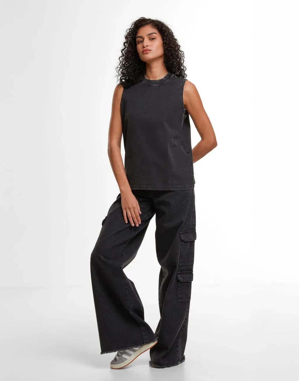 Build Your Brand Ladies Vintage Washed Sleeveless Tee - BY429