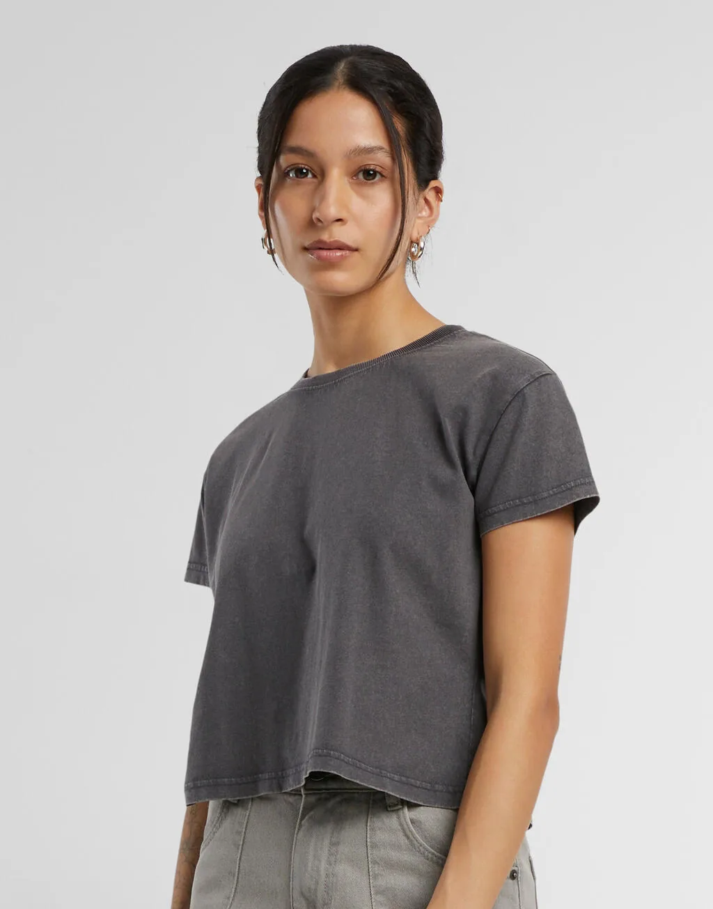 Build Your Brand Ladies Vintage Cropped Tee - BY305