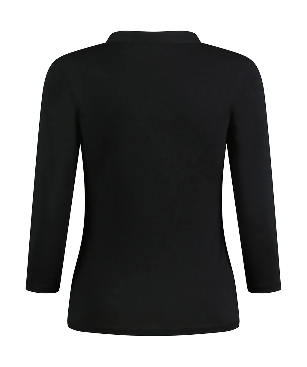 Kustom Kit Regular FiTee  Mandarin Collar Top 34 Sleeve - KK785