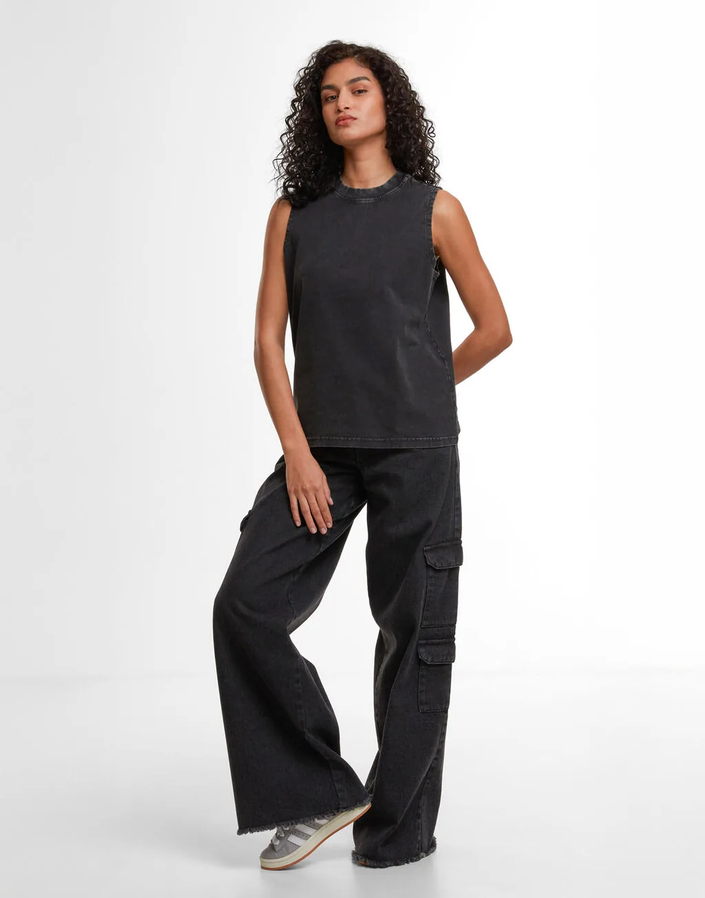 Build Your Brand Ladies Vintage Washed Sleeveless Tee - BY429